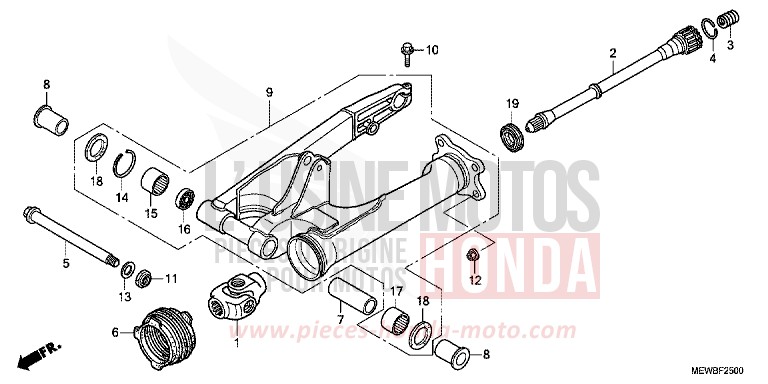 SWINGARM for Deauville ABS SPANGLE SILVER METALLIC (NHA49) from 2011